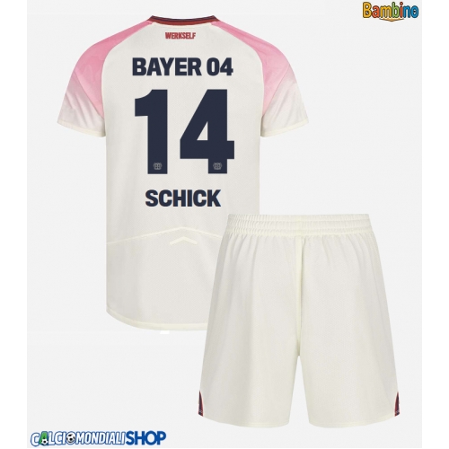 Maglie da calcio Bayer Leverkusen Patrik Schick #14 Seconda Maglia Bambino 2025-26 Manica Corta + Pantaloni corti)